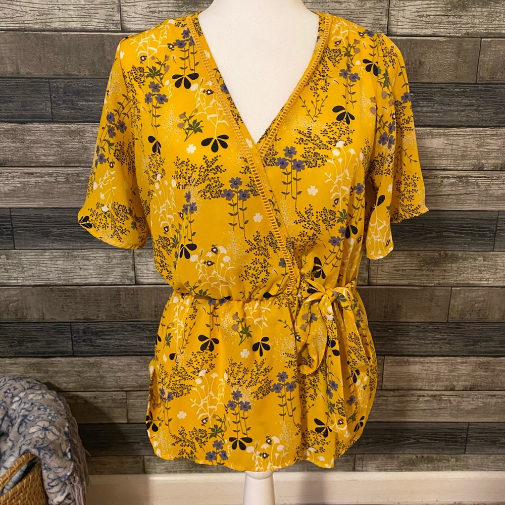Sienna Sky - Boho Floral Yellow Top